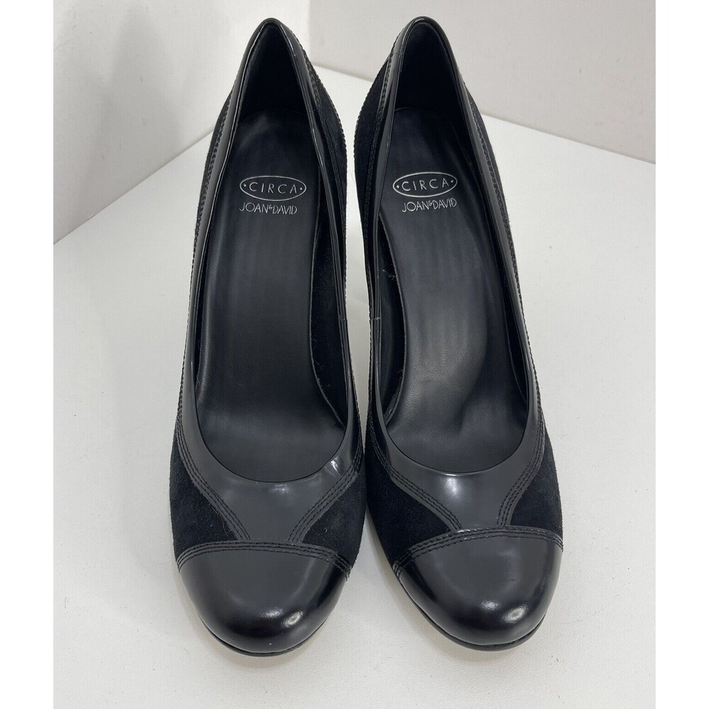 Circa Joan & David Black Leather/suede Pumps, Heels, Size 6.5 Excellent Classic